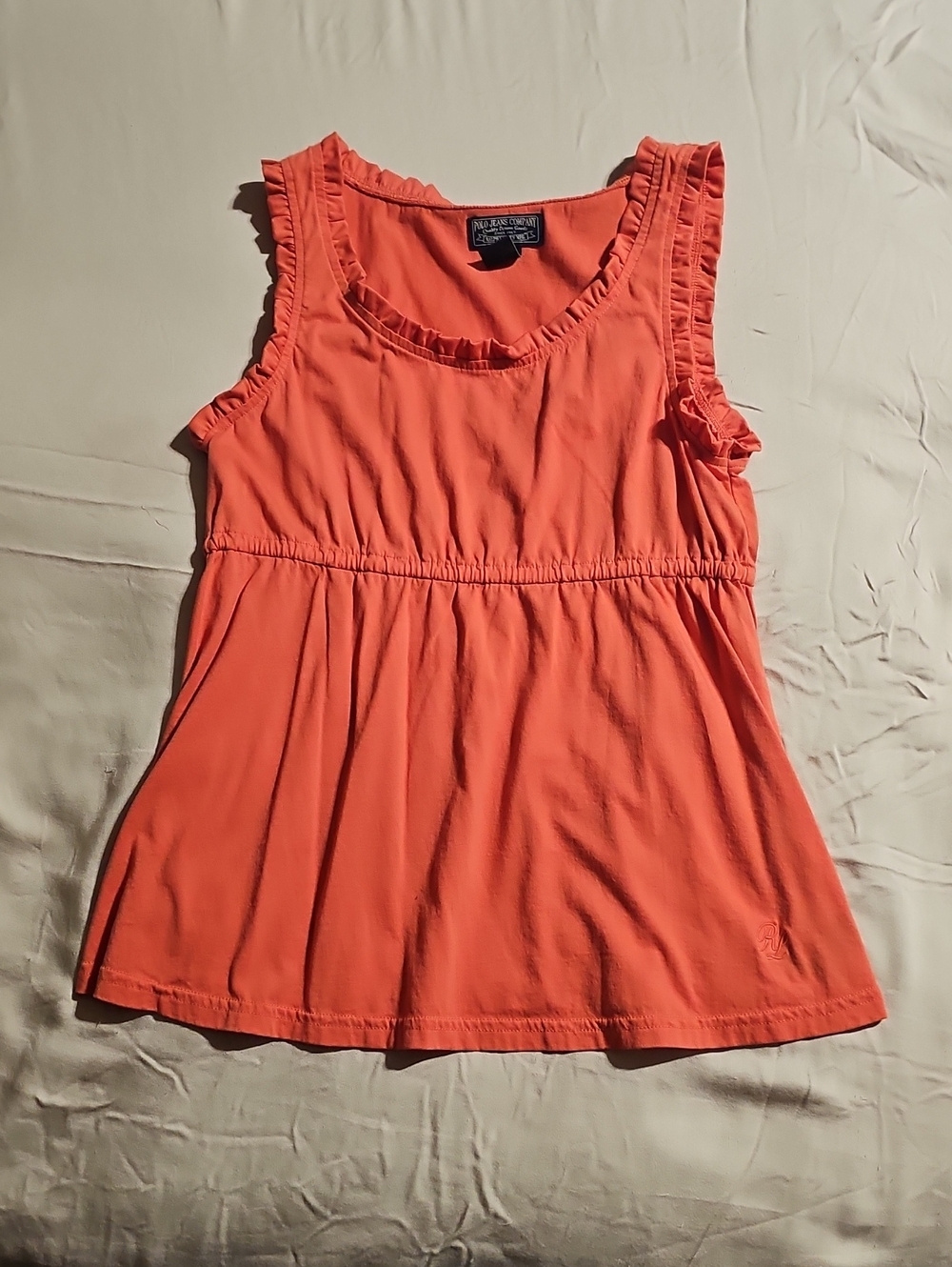 U.S. Polo Assn. Coral Ruffle-Trim Sleeveless Tank